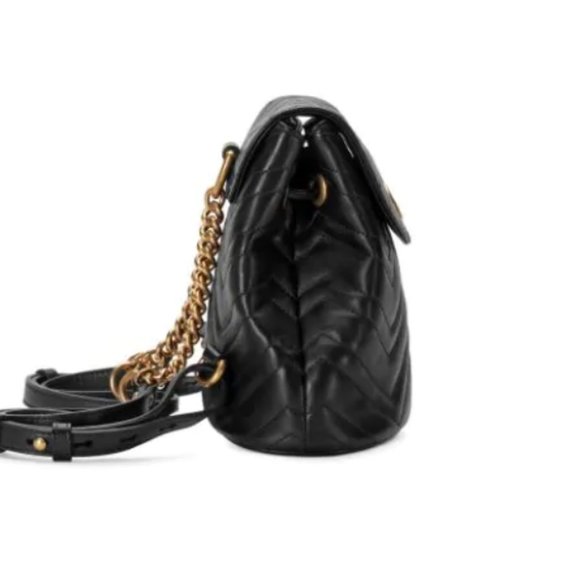 Gucci Chevron Marmont Leather Backpack in Black NEW WITH DUSTBAG - Picture 5 of 10